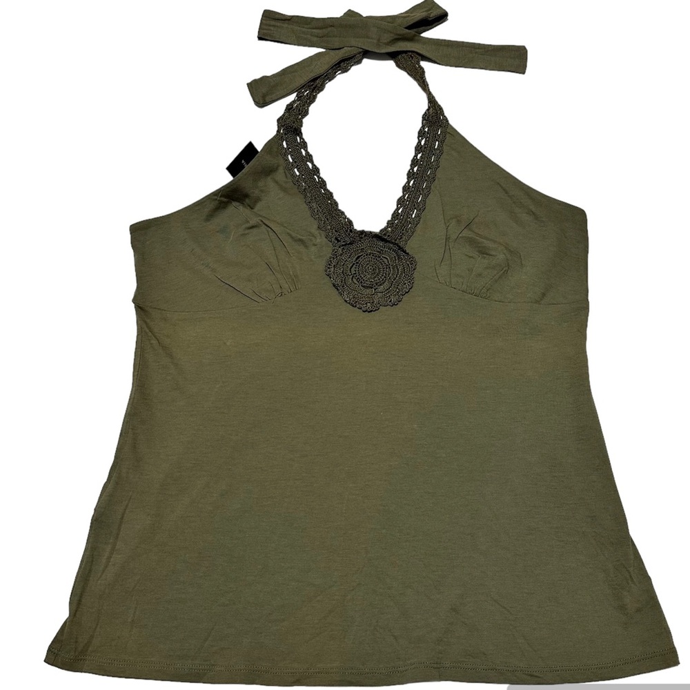 BCBG MAXAZRIA NWT Sage Halter With Embroidery SZ L